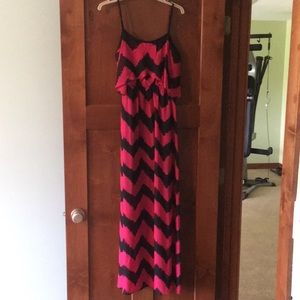 No Boundaries Pink and Black Maxi Dress